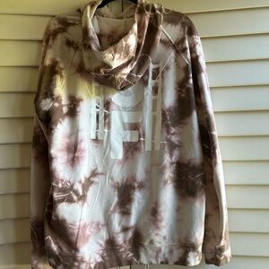 lululemon Oversized Tie-Dye Hoodie Sweatshirt Brown Pink Cream XL